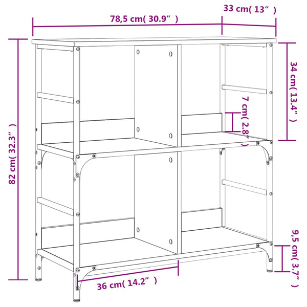 Bücherregal Räuchereiche 78,5 cm
