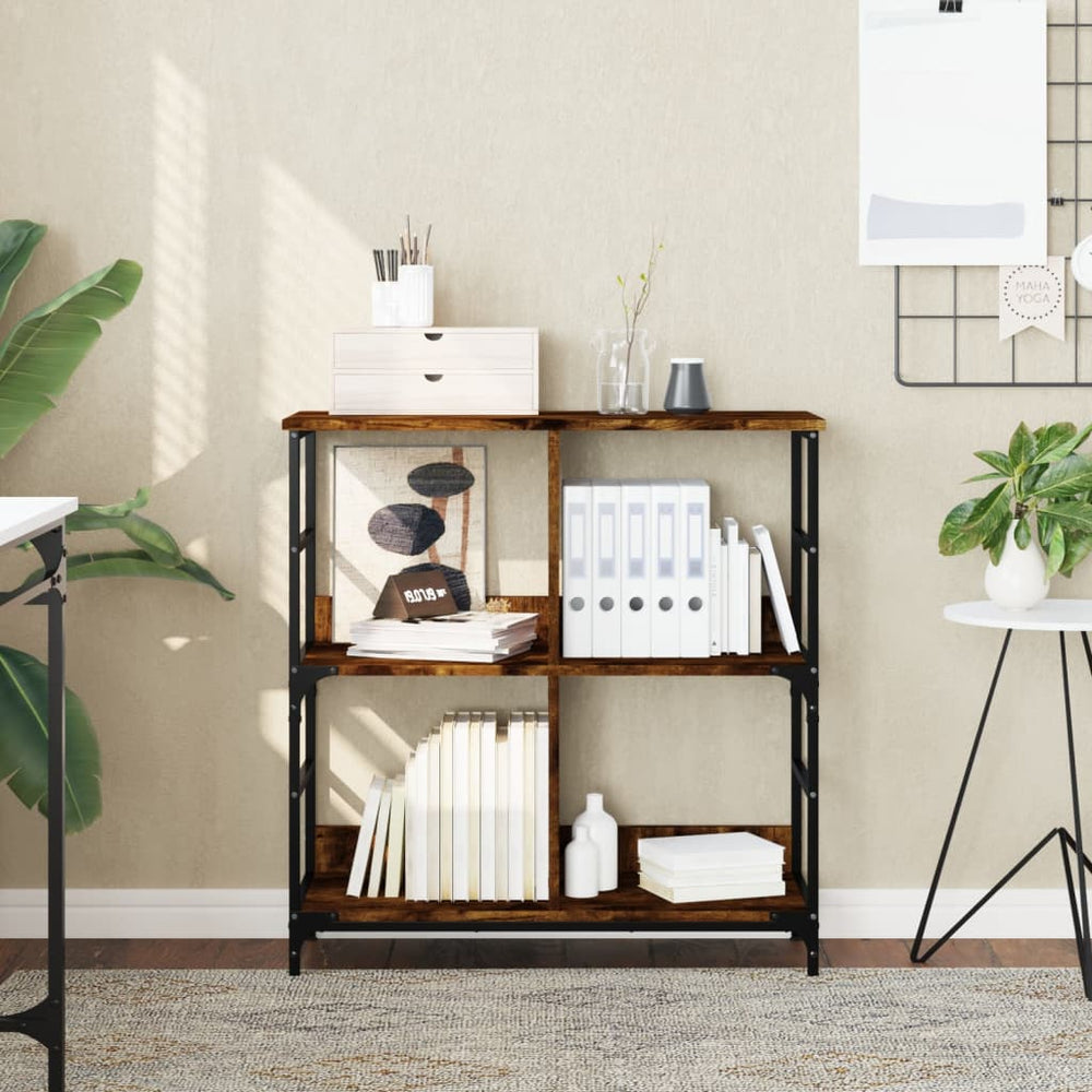 vidaXL Bibliothèque chêne fumé 78,5x33x82 cm Bois d'ingénierie