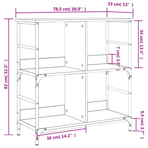 Bücherregal Grau Sonoma 78,5 cm