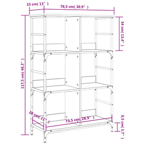 Bücherregal Sonoma Eiche 78,5 cm