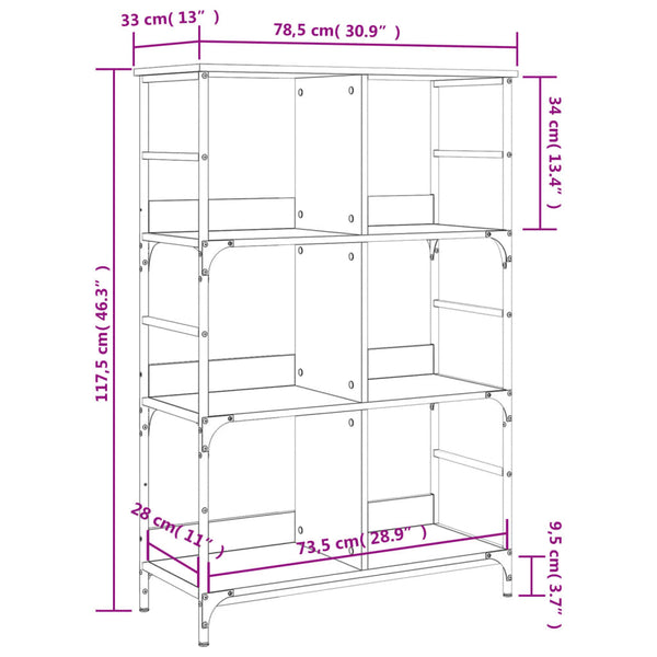 Bücherregal Sonoma Eiche 78,5 cm