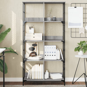Bücherregal Grau Sonoma 78,5x33x153 cm