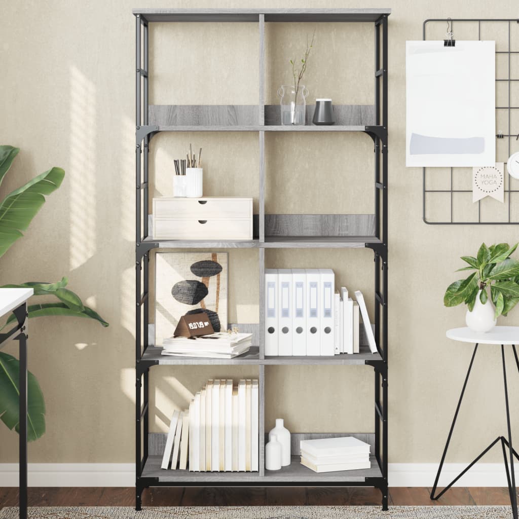 Bücherregal Grau Sonoma 78,5x33x153 cm