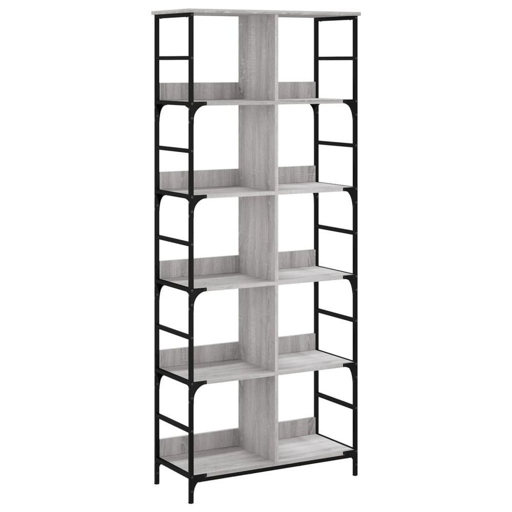 vidaXL Bibliothèque gris sonoma 78,5x33x188,5 cm Bois d'ingénierie