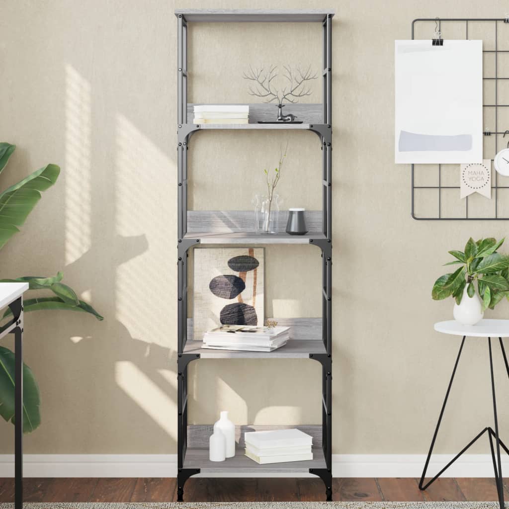 Bücherregal Grau Sonoma 50x33x153 cm