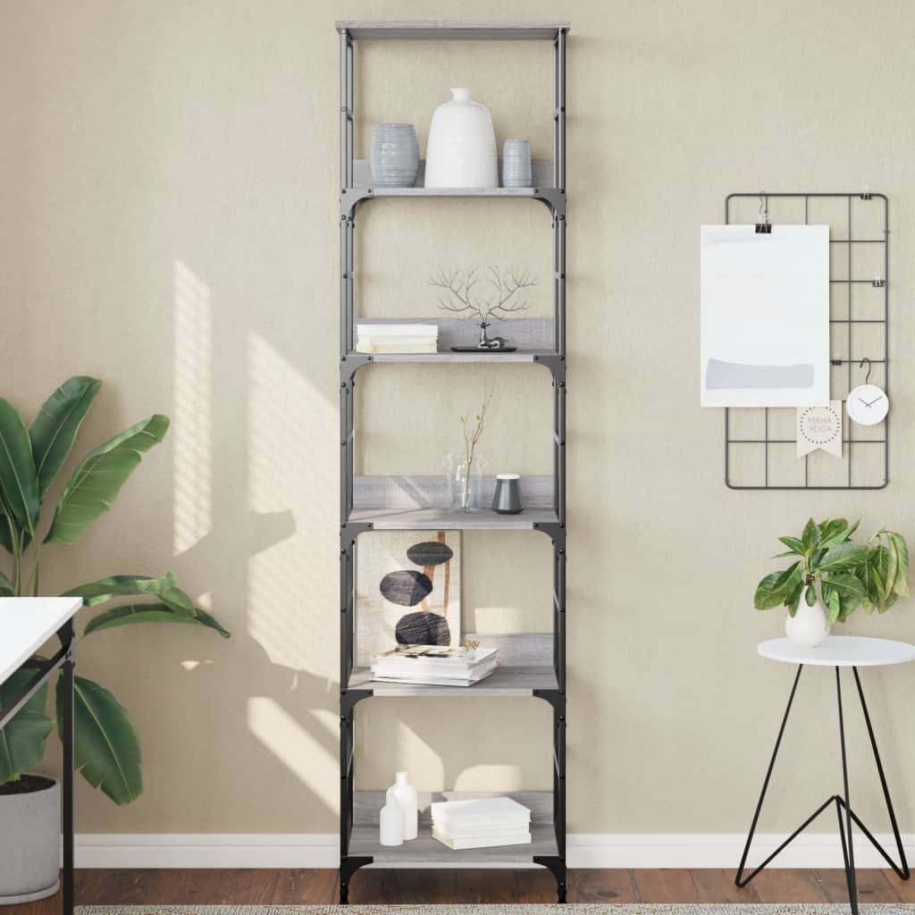 Bücherregal Grau Sonoma 50x33x188,5 cm