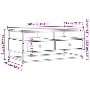 Couchtisch Grau Sonoma 100 cm