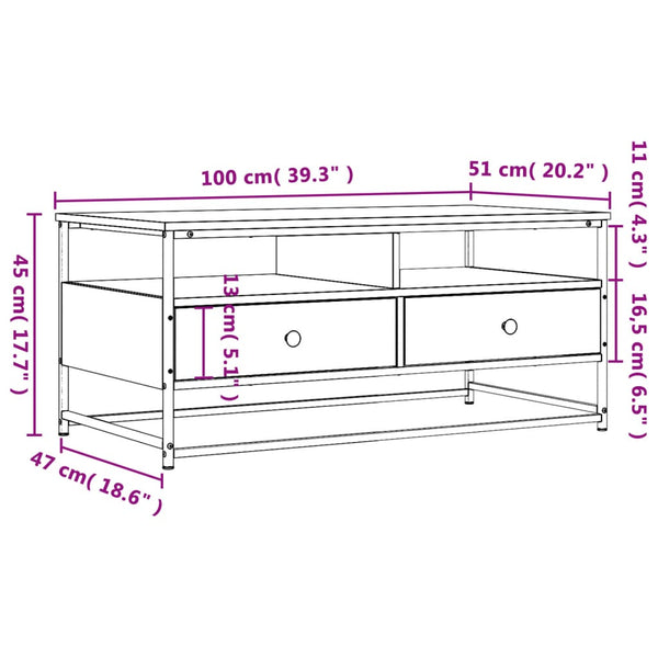 Couchtisch Grau Sonoma 100 cm