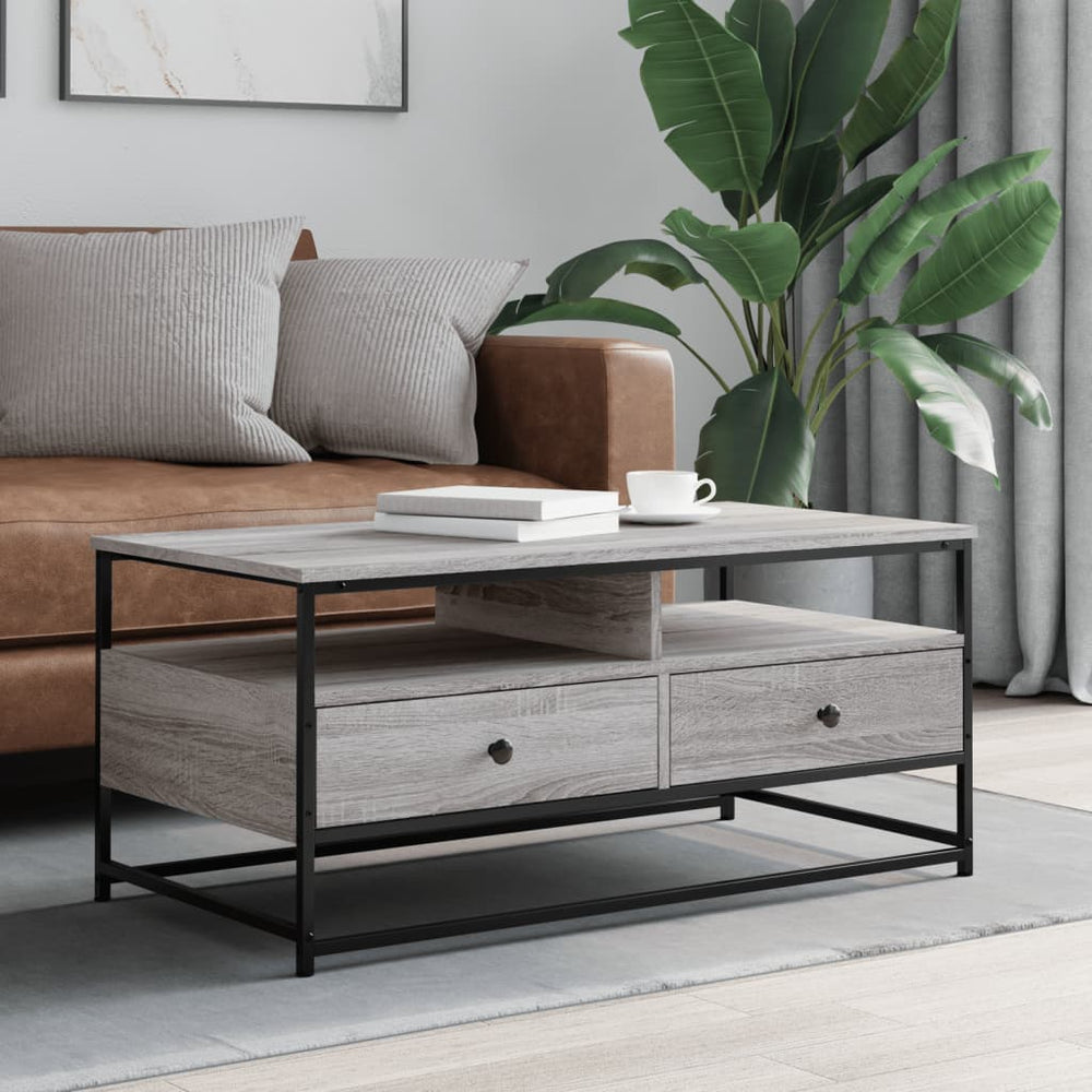 vidaXL Coffee Table Gray Sonoma 100x51x45 cm Engineered Wood