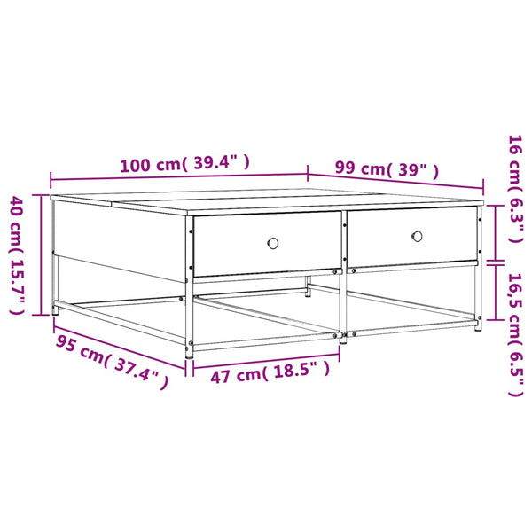 Couchtisch Grau Sonoma 100x99 cm
