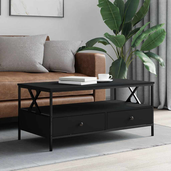 Schwarzer Couchtisch 100x51 cm
