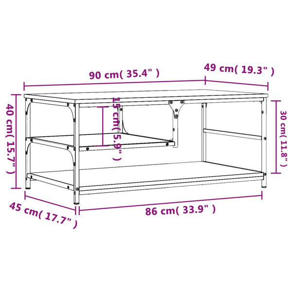Couchtisch Braun Eichen-Optik 90x49 cm