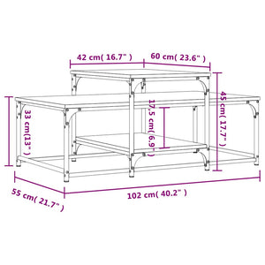 Schwarzer Couchtisch 102x60 cm
