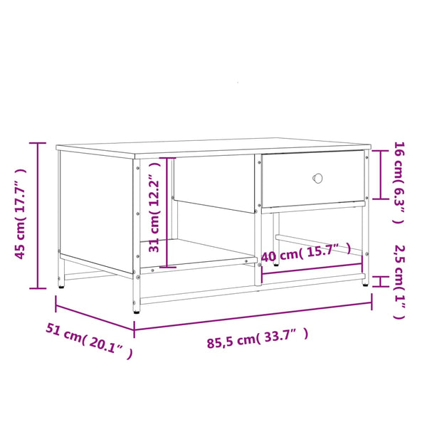 Couchtisch Räuchereiche 85,5 cm