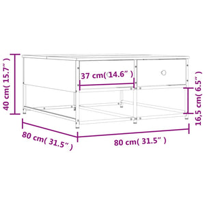 Couchtisch Braun Eichenoptik 80x80 cm