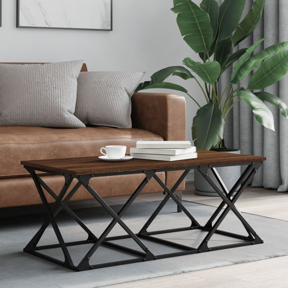 vidaXL Coffee Table Brown Oak-look 100x49x40 cm Engineered Wood