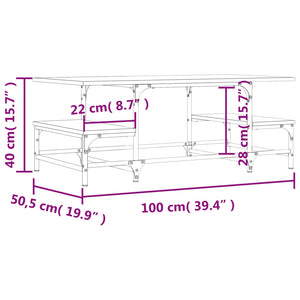 Couchtisch Räuchereiche 100 cm