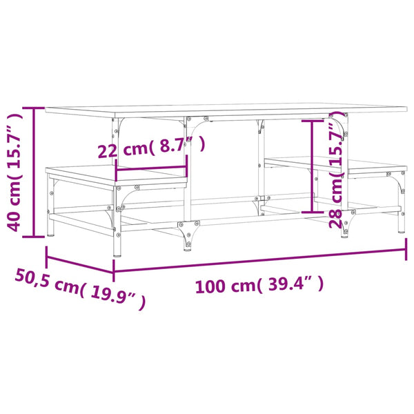Couchtisch Grau Sonoma 100x50 cm
