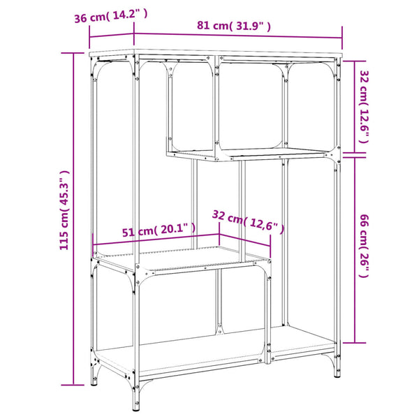 Bücherregal Sonoma Eiche 81x36x115 cm