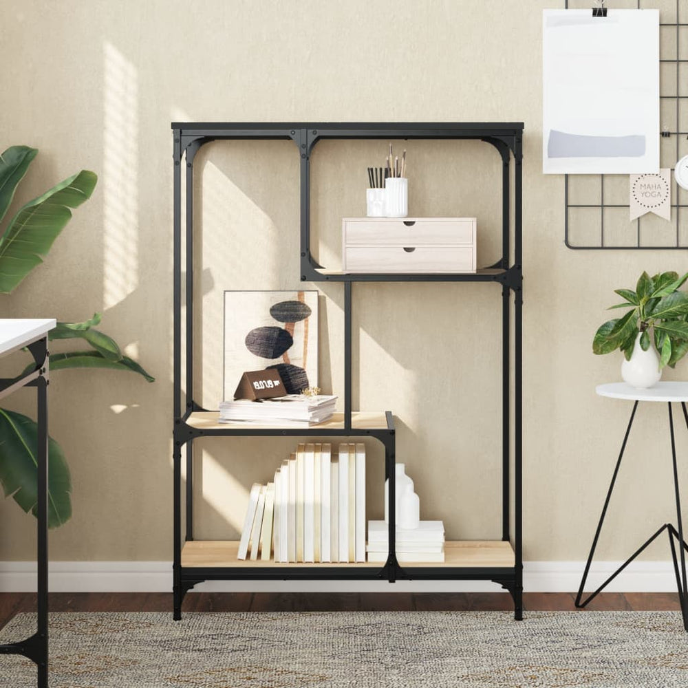 vidaXL Bibliothèque en chêne Sonoma 81x36x115 cm en bois d'ingénierie et acier