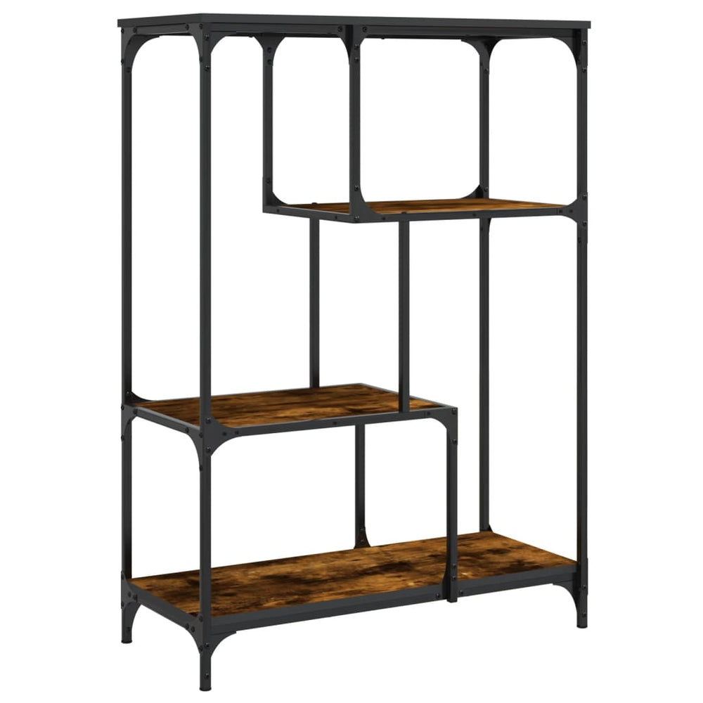 vidaXL Étagère à livres chêne fumé 81x36x115 cm bois d'ingénierie et acier