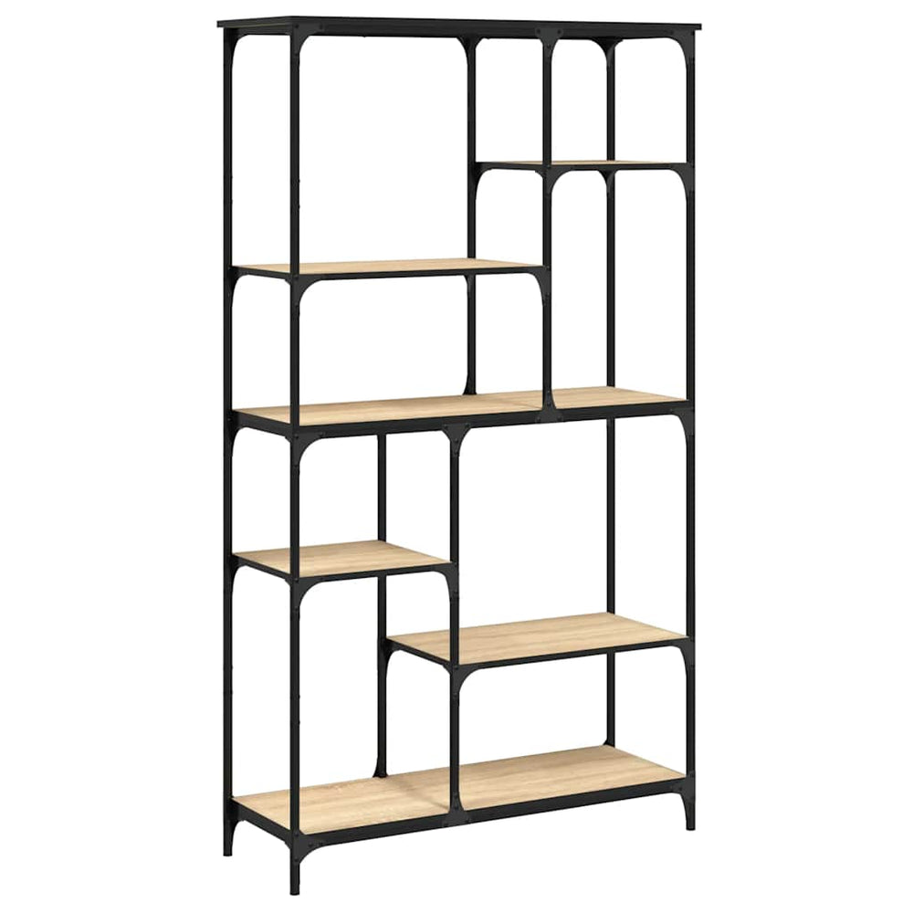 vidaXL Bibliothèque chêne Sonoma 99x35,5x176 cm, bois d'ingénierie et acier