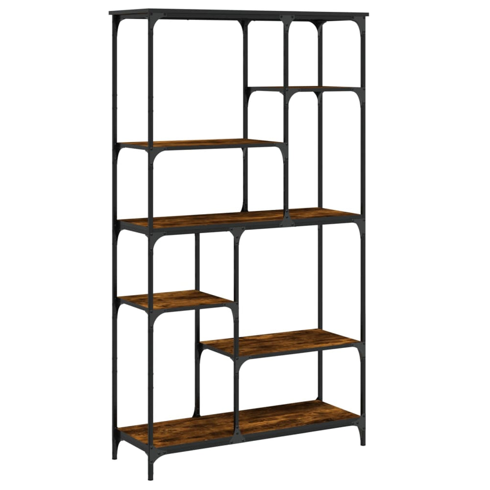 vidaXL Bibliothèque chêne fumé 99x35,5x176 cm Aggloméré et acier