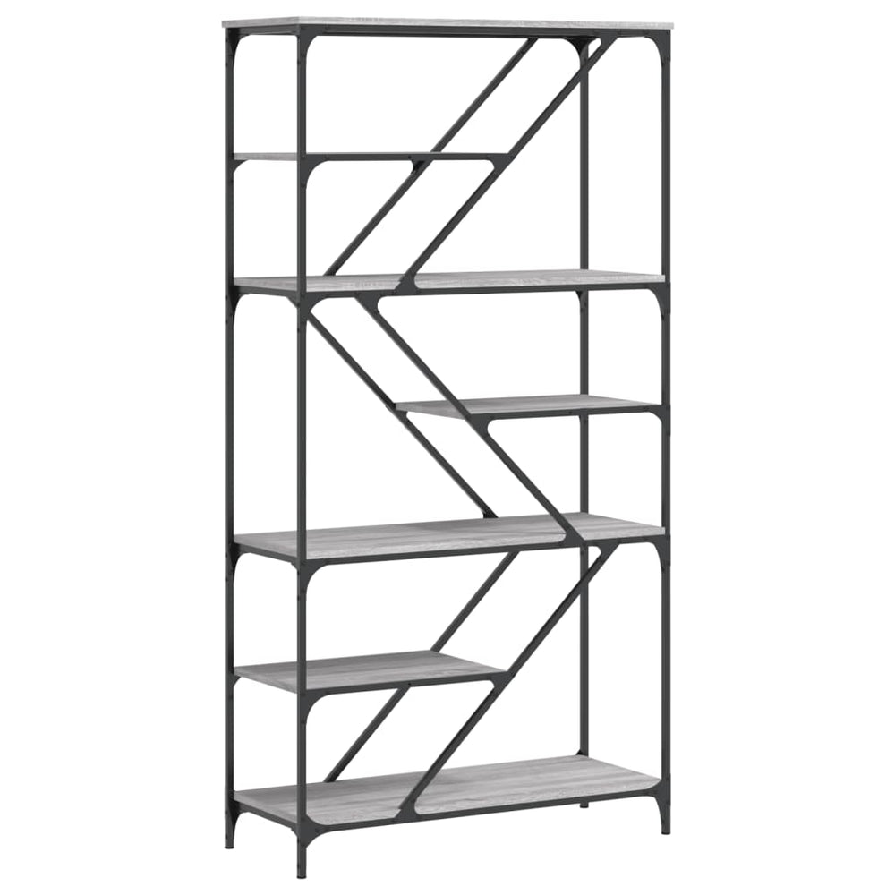 vidaXL Bibliothèque gris Sonoma 91x36x176 cm aggloméré et acier