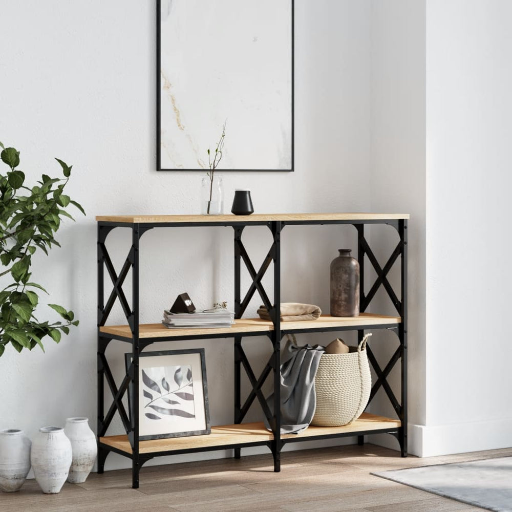 vidaXL Table console chêne sonoma 100x28x80,5 cm bois d'ingénierie