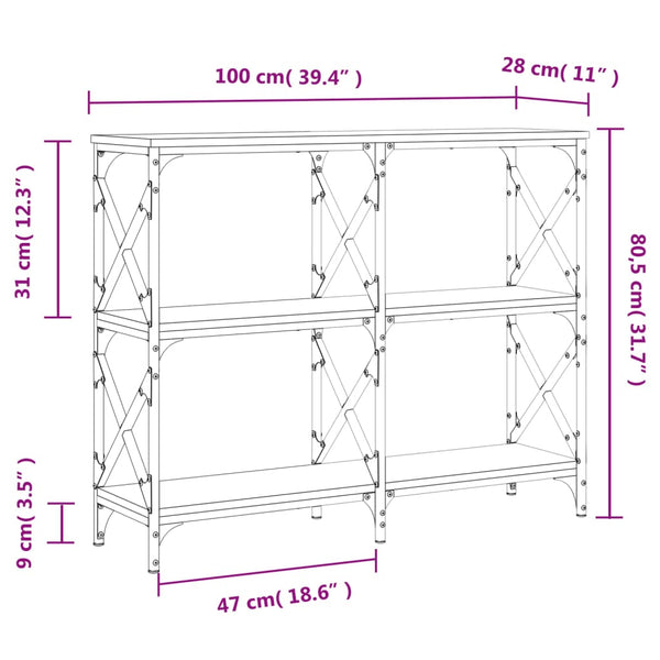 Konsolentisch Räuchereiche 100 cm