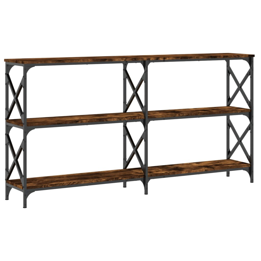 vidaXL Console chêne fumé 156x28x80,5 cm Bois d'ingénierie
