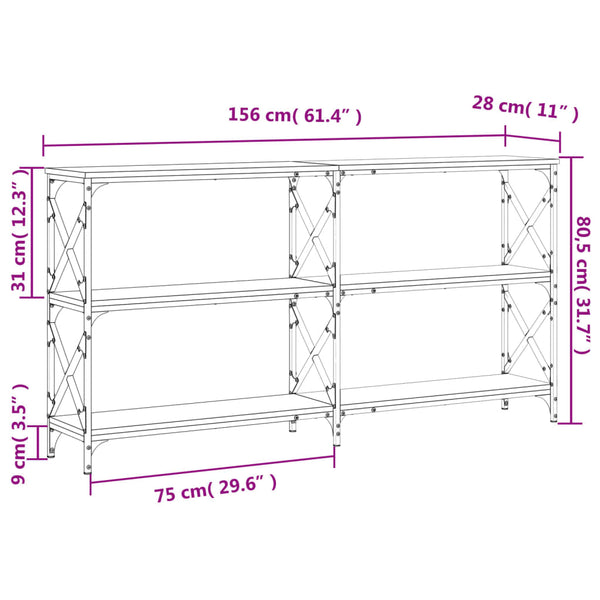 Konsolentisch Räuchereiche 156cm