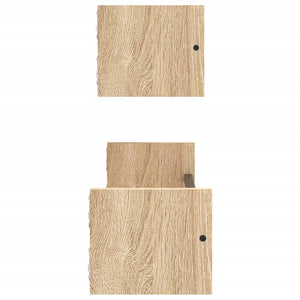 Wandregale mit Stange Sonoma-Eiche 60x16 cm, 2er Set