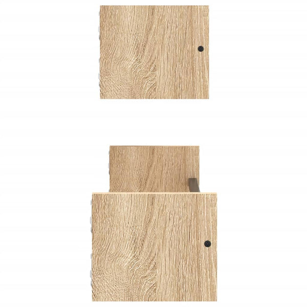 Wandregale mit Stange Sonoma-Eiche 60x16 cm, 2er Set