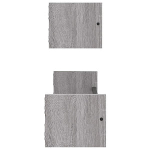 Wandregale mit Stangen Grau Sonoma 2er-Set