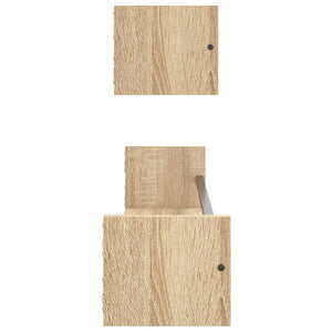 Wandregale mit Stange, Sonoma Eiche, 2er-Set
