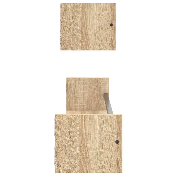 Wandregale mit Stange, Sonoma Eiche, 2er-Set