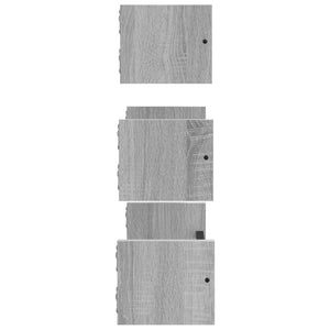 3-tlg Wandregal Set Grau Sonoma