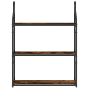 Wandregal Räuchereiche 60 cm mit 3 Fächern