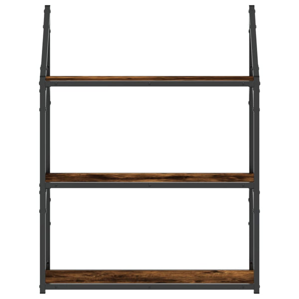 Wandregal Räuchereiche 60 cm mit 3 Fächern