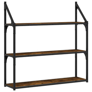 vidaXL Étagère murale 3 compartiments chêne fumé 80x21x78,5 cm bois d'ingénierie