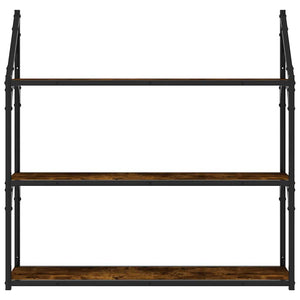 vidaXL Étagère murale 3 compartiments chêne fumé 80x21x78,5 cm bois d'ingénierie