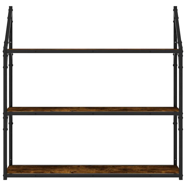 vidaXL Étagère murale 3 compartiments chêne fumé 80x21x78,5 cm bois d'ingénierie