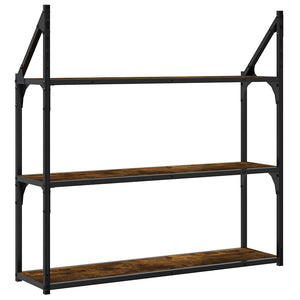 vidaXL Étagère murale 3 compartiments chêne fumé 80x21x78,5 cm bois d'ingénierie