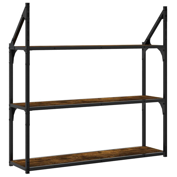 vidaXL Étagère murale 3 compartiments chêne fumé 80x21x78,5 cm bois d'ingénierie