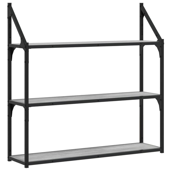 vidaXL Étagère murale 3 compartiments gris Sonoma 80x21x78,5 cm Bois d'ingénierie