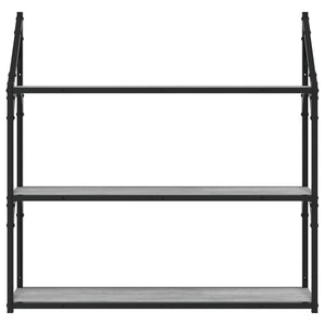 vidaXL Étagère murale 3 compartiments gris Sonoma 80x21x78,5 cm Bois d'ingénierie