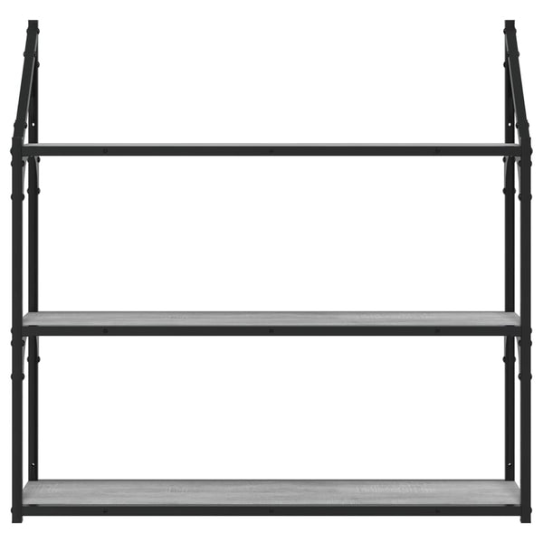 vidaXL Étagère murale 3 compartiments gris Sonoma 80x21x78,5 cm Bois d'ingénierie