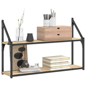 Wandregal Sonoma-Eiche 80 cm mit 2 Fächern