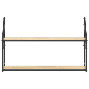 Wandregal Sonoma-Eiche 80 cm mit 2 Fächern